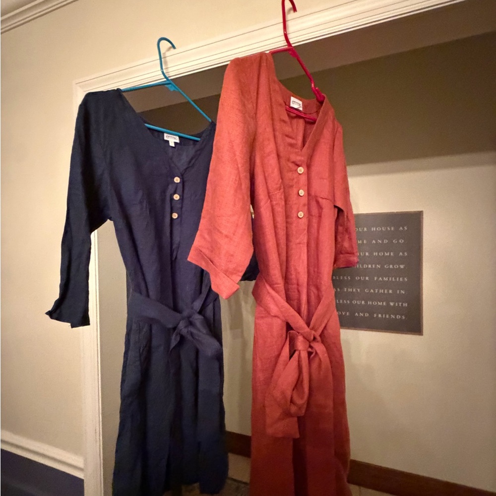 Stylish Maternity Dress Set - Navy and Rust, new never worn